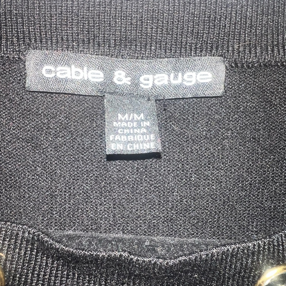 Cable & Gauge Elegant Black Knit Top